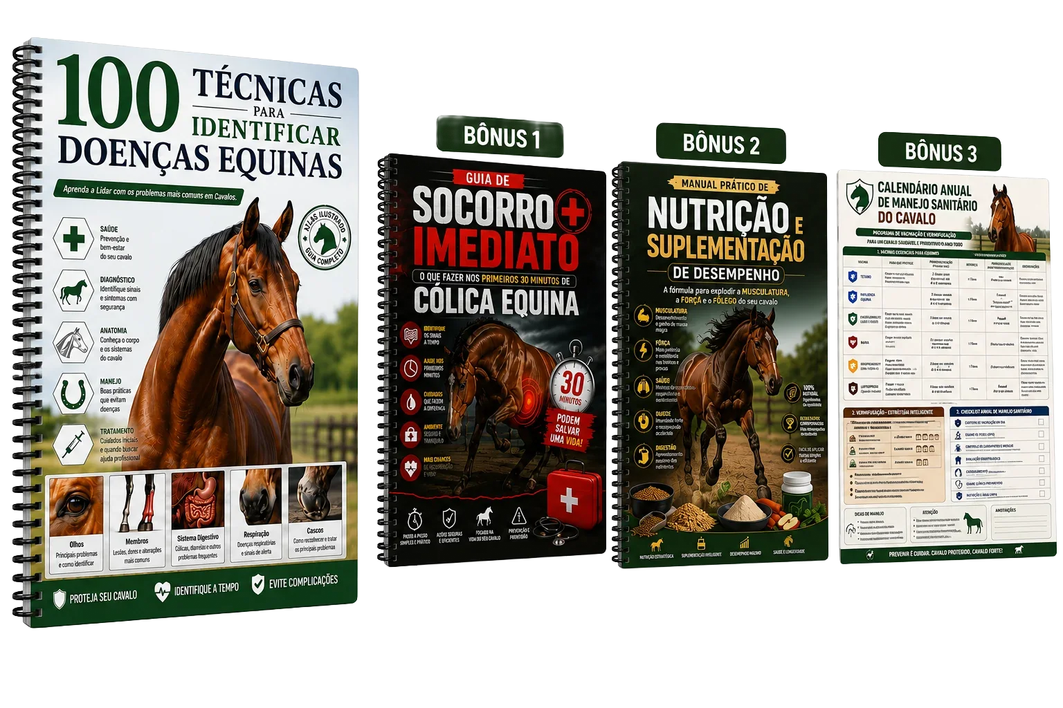 Cartilha +100 Técnicas para Identificar Doenças Equinas + Bônus